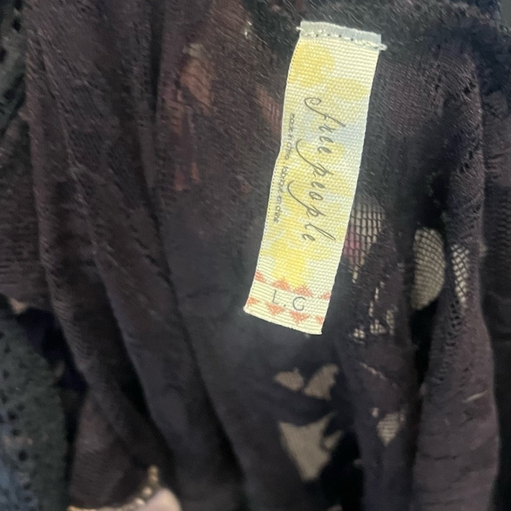 Free people large black lace lovely in lace bodycon dress - Picture 3 of 3